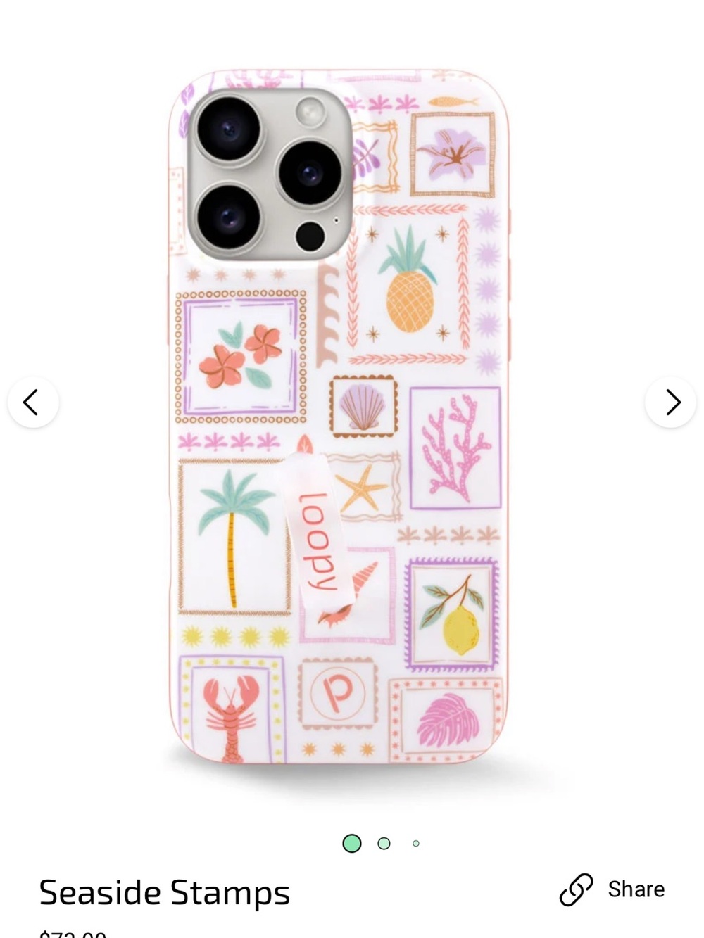 Loopy Case EUC  iPhone 16 Pro Max Case Limited Edition Seaside Stamps